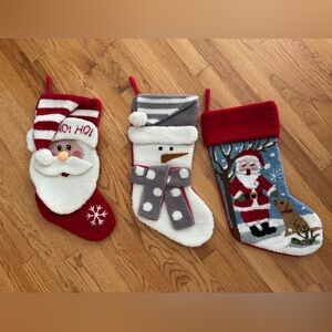 Set of 3 Festive Christmas Stockings (Like New)